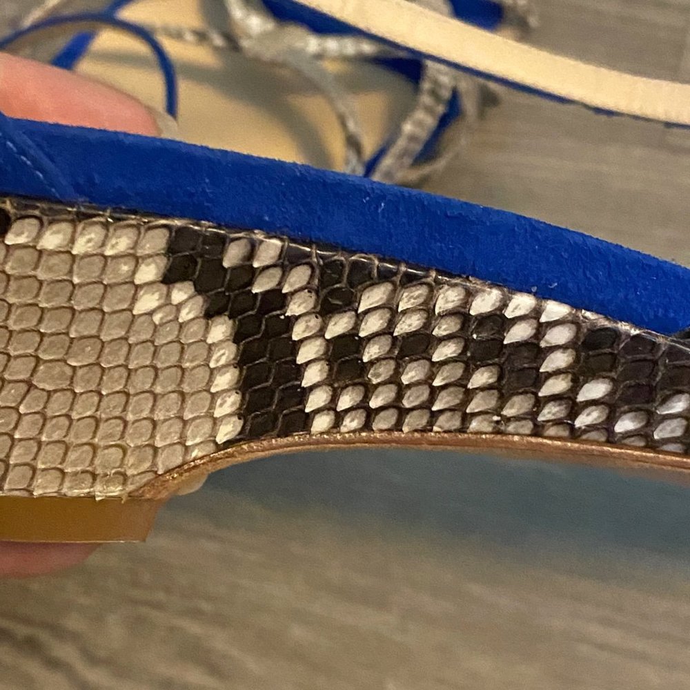 Alexandre Birman Blue Leather Python Snake Textur… - image 8